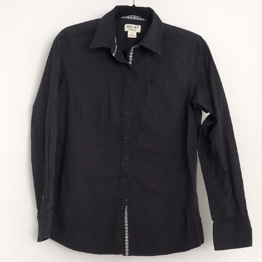 Ariat Black Kirby Stretch Button-Up Shirt Women's Large